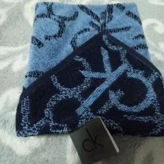 CK タオルハンカチ 青/紺 抗菌防臭加工