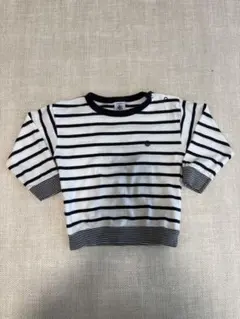 プチバトー　ストライプ柄 長袖カットソー　24m