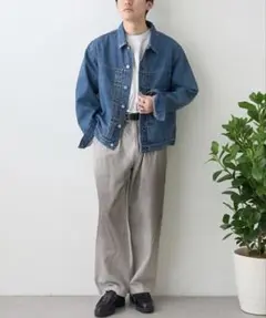 未使用【ainode】oku 2タックベルトワイドパンツ