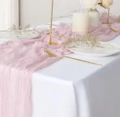 テーブルクロス　ウェルカムスペース　くすみピンク　結婚式　ウェディング　前撮り