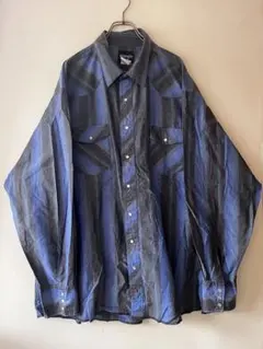 No.6099 Wranglerウエスタン柄シャツ3XL青