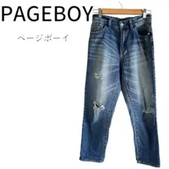 PAGEBOY ダメージ加工 ストレートデニム