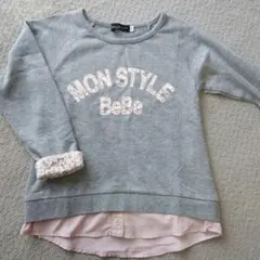 【新品】BeBe レイヤード風 トレーナー【110】