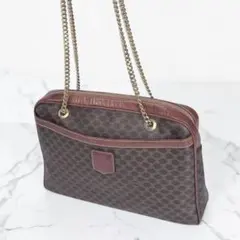 CELINE セリーヌ マカダム柄 チェーン y2k ショルダーバッグ PVCのサムネイル