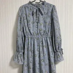 ワンピース 水色 花柄 ヴィンテージ axes famme 2way 透け感