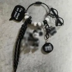 じゃらじゃらキーホルダー パラコード 黒 ブラック ミッキー