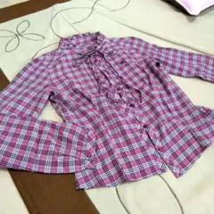 BURBERRY LONDON ブラウス ノバチェック フリル 半袖シャツ 春夏 