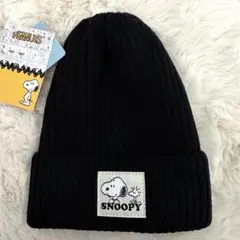 【新品未使用】PEANUTS スヌーピー ニット帽 ビーニー　ブラック