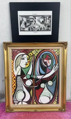 パブロ・ピカソ、あいびき、希少な額装用画集より、新品高級額装付