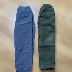 UNIQLO 青とカーキの長ズボンセット