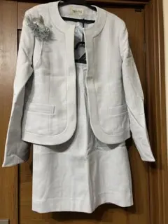 スーツ　ワンピース　3点セット　入学式　コサージュ付き　ラメ入り