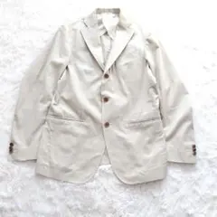 美品SHIPS 綿100% テーラードジャケット アイボリー シンプルS