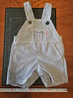 MIKI HOUSE　ミキハウス ストライプオーバーオール 80