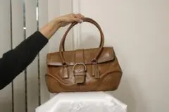 COACHブラウンレザー ハンドバッグ 中型