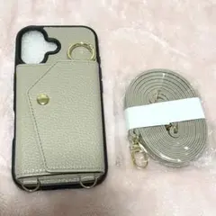 新品未使用⭐︎iPhone17ケース　ストラップ付きウォレットスタイルスマホケース