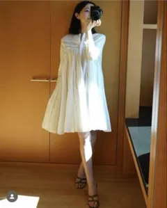 Pin-tuck Lace Mini Dress♡新品タグ付きのサムネイル