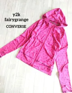 ウィッシュコア 平成女児 y2k パーカー 水玉 ドット 星柄 ピンク