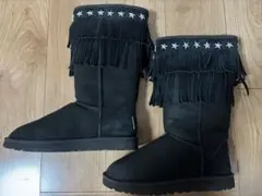 UGG & JIMMY CHOO ブラックムートンブーツ 24cm サイズ7