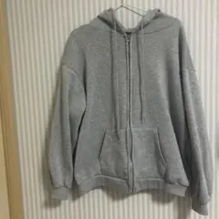 グレー フルジップ フード付き パーカー