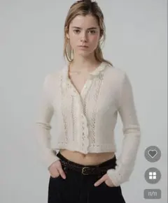 the barnnet Hale Frill Mohair Cardigan