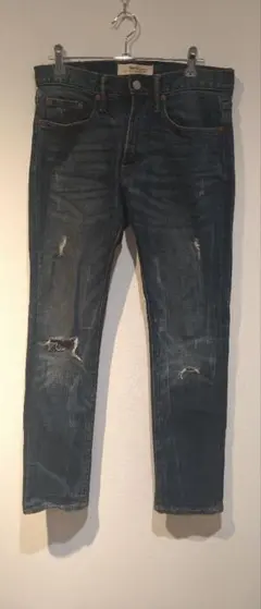 Gap 1969 スリムデニム 28x30 ダークブルーダメージ加工