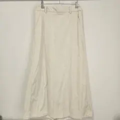 GUコーデュロイ フレアスカート オフホワイト　L
