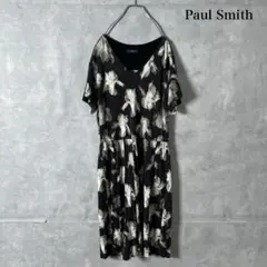 Paul Smith black 花柄 日本製 レーヨンワンピース N1211のサムネイル