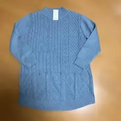 はちこう様 Belluna パッチワーク調ケーブル柄ニットチュニックM