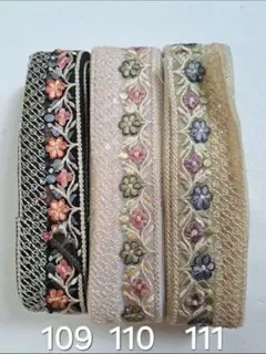 インド刺繍リボン　未検品　1m　350円