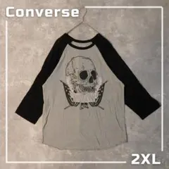 【希少デザイン】CONVERSE ALL STAR スカル ラグラン 7分袖