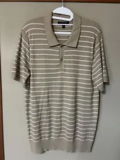 BANANA REPUBLIC ベージュ ストライプ ポロシャツ L