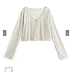 シアーリブカーディガン[ru1192] ホワイト