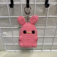 BUNNY ウサギ　ピンク　あみぐるみキーホルダー