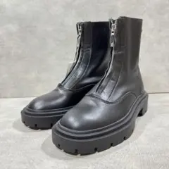 新品タグ付❤️ZARA ザラ フロントジップ サイドゴアブーツ 23.5 黒