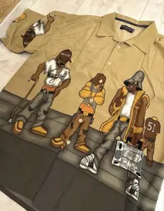 古着 90s DAVOUCCI 柄シャツ(XXL)