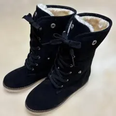 黒 スエード ムートンブーツ