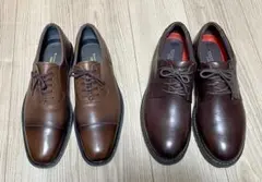 【ロックポート&通勤快足】ビジネスシューズ2足セット（28cm他）、茶、防水も