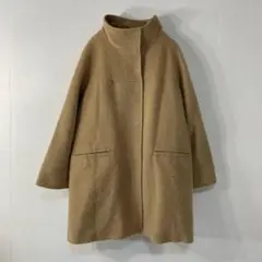 INDIVI アルパカコクーンコート 36 アルパカ ウール キャメル ベージュ