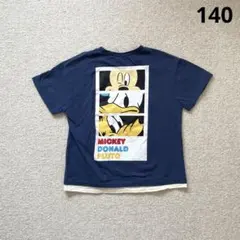ミッキー　レイヤード風Tシャツ　140