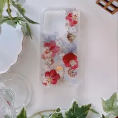 【ハンドメイド】iPhone16Promax用iPhoneケース押し花
