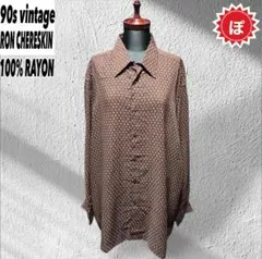 ✅90s RON CHERESKIN 総柄 花柄 レーヨン シャツ USA 古着のサムネイル