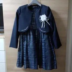 ネイビー チェック柄 ジャケット付きドレスのサムネイル