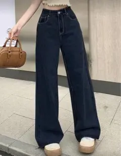 SHEIN DAZY デニムウィメンズルーズフィットフレアレッグデニムジーンズ