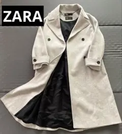 ZARA（ザラ）　ライトグレー　ダブルブレストコート