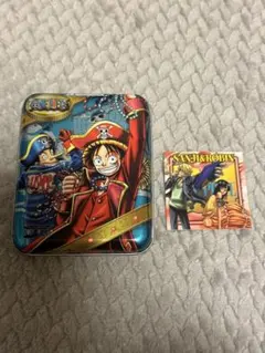 ワンピースシール　森永　シール＆缶セット　ルフィ