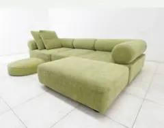 T's garage furniture 2人用ソファ オットマン付 ターコイズ - メルカリ