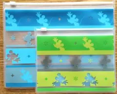 ミッキー クリアポーチ 2個セット カラフル