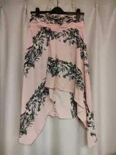 ZARA☆アシンメトリースカート　花柄ボタニカル　リゾート　海　Sサイズ