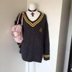 y2k 00s archive スクールガールニット　平成ギャル原宿デコラ