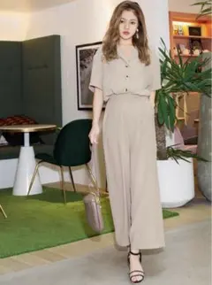 【美品】　セットアップ　シャツ　パンツ　ベージュ　Mサイズ　GRL グレイル
